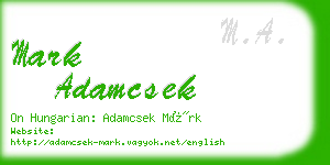 mark adamcsek business card
